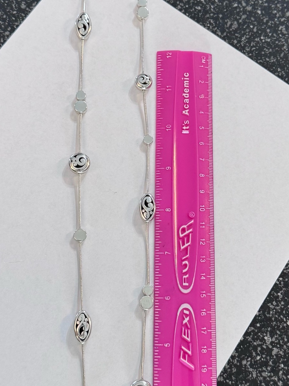 BRIGHTON Silver Tone Women's Long Station Necklace - Silver - Picture 5 of 6